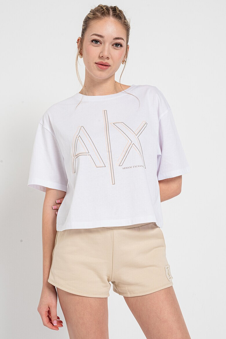 ARMANI EXCHANGE Памучна тениска с лого - Pepit.bg