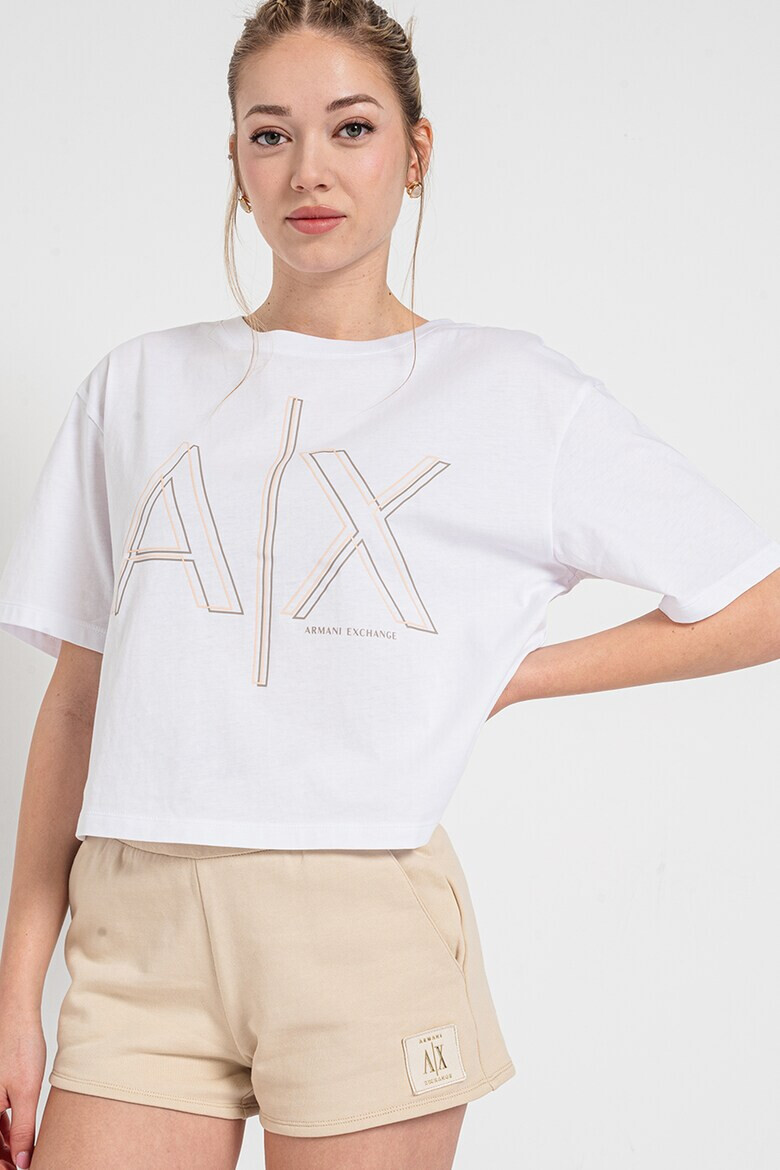 ARMANI EXCHANGE Памучна тениска с лого - Pepit.bg