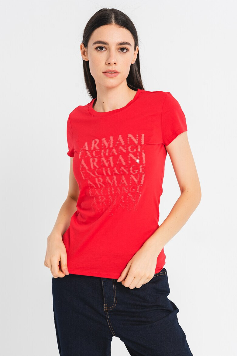 ARMANI EXCHANGE Памучна тениска с лого - Pepit.bg
