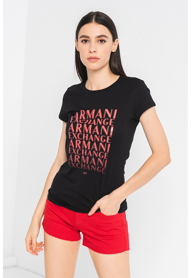 ARMANI EXCHANGE Памучна тениска с лого - Pepit.bg