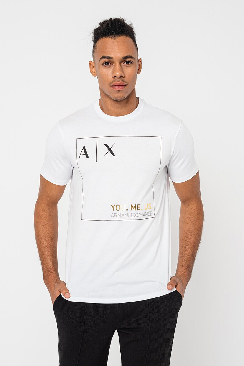 ARMANI EXCHANGE Памучна тениска с лого - Pepit.bg