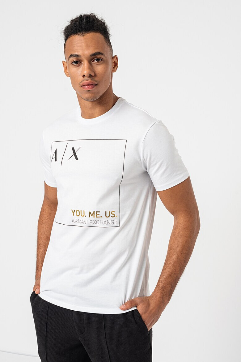 ARMANI EXCHANGE Памучна тениска с лого - Pepit.bg
