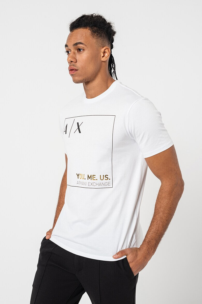 ARMANI EXCHANGE Памучна тениска с лого - Pepit.bg