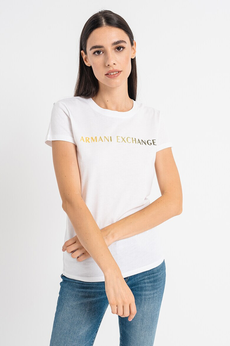 ARMANI EXCHANGE Памучна тениска с лого - Pepit.bg