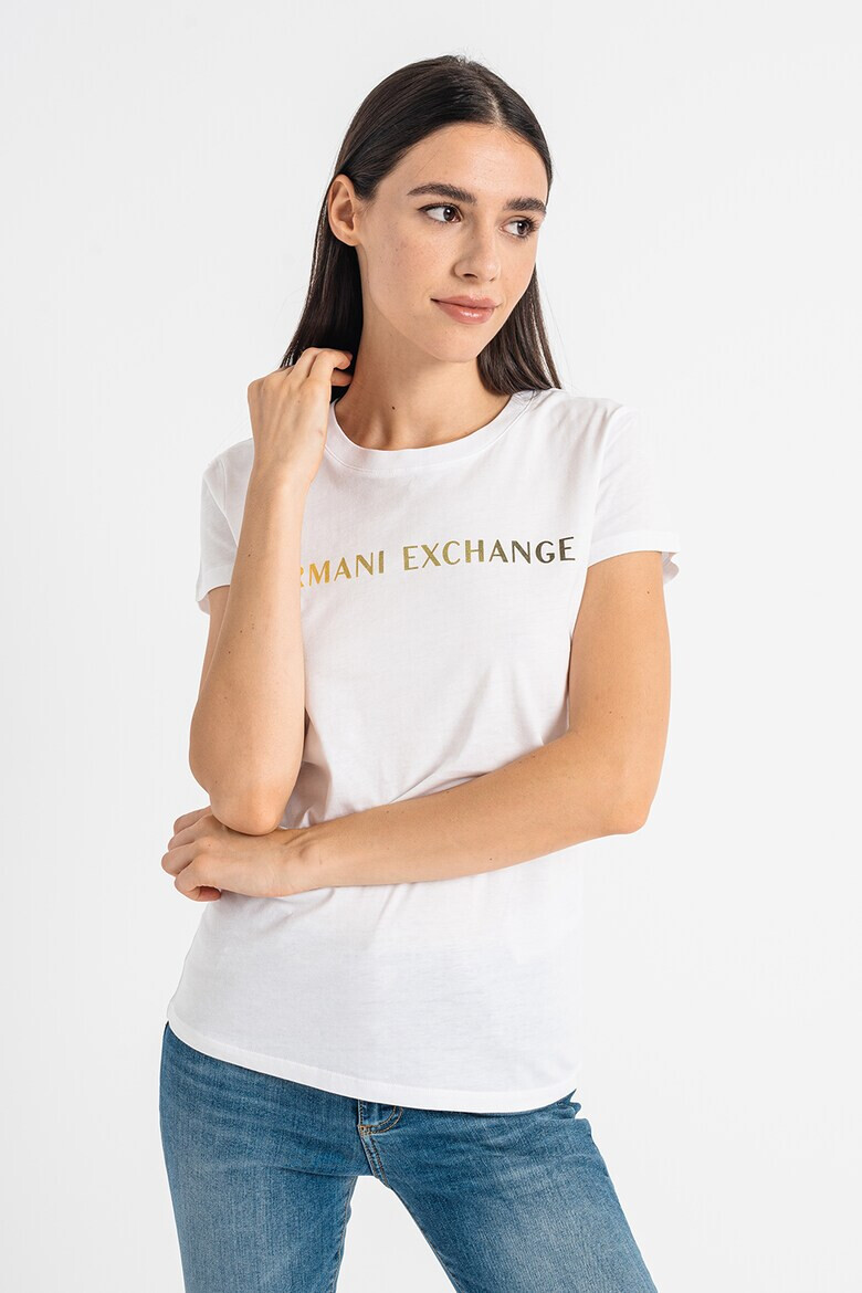 ARMANI EXCHANGE Памучна тениска с лого - Pepit.bg
