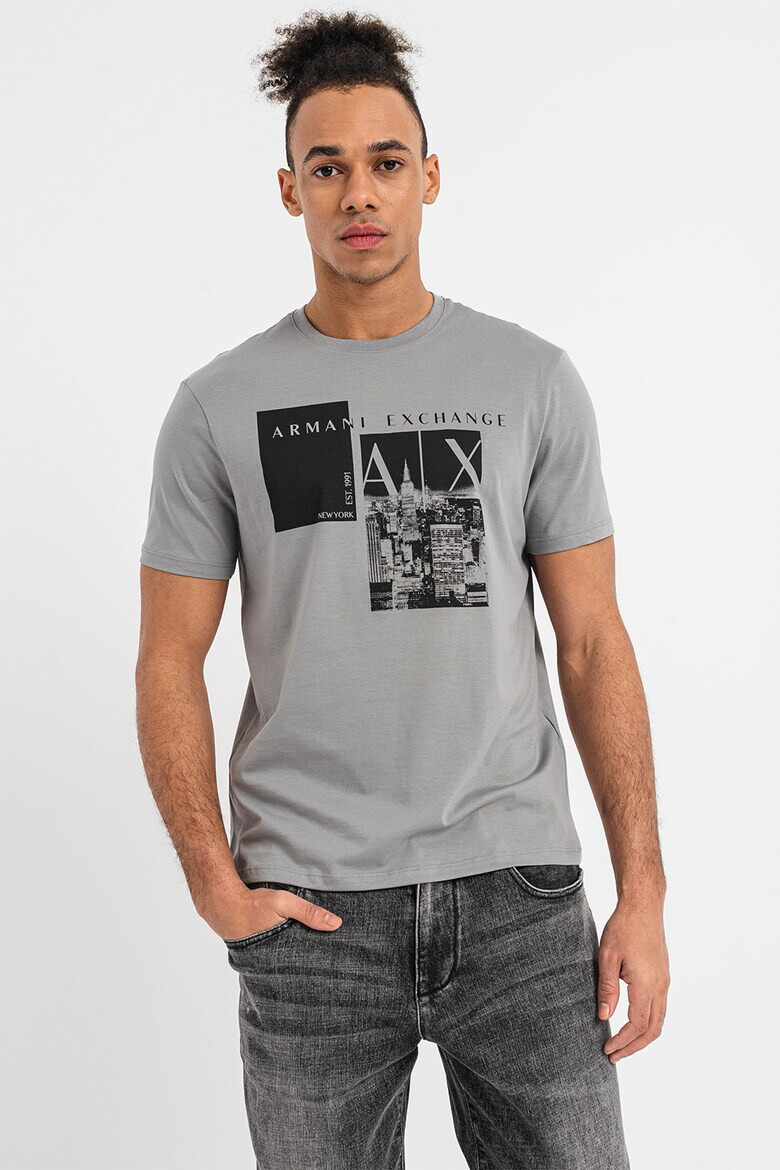 ARMANI EXCHANGE Памучна тениска с лого - Pepit.bg