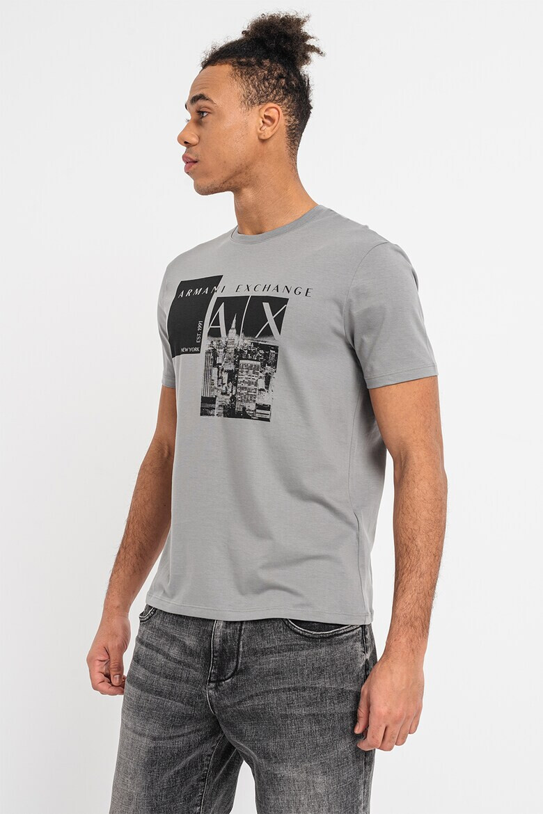 ARMANI EXCHANGE Памучна тениска с лого - Pepit.bg