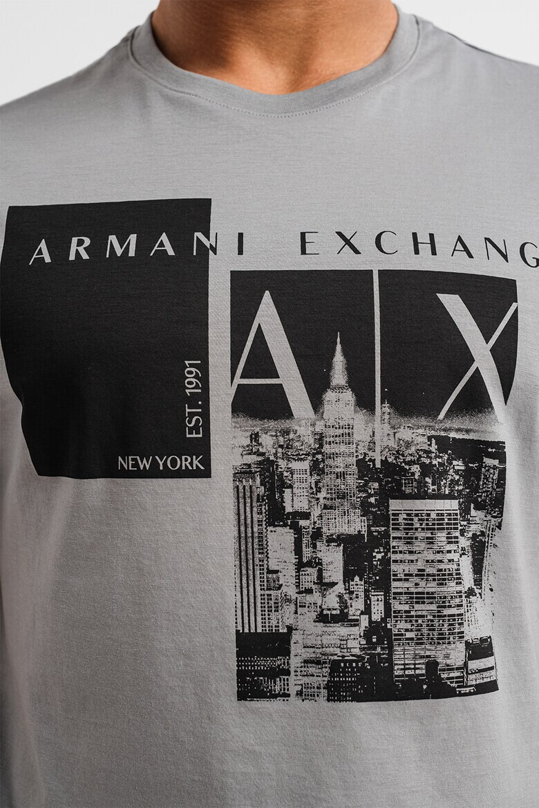 ARMANI EXCHANGE Памучна тениска с лого - Pepit.bg