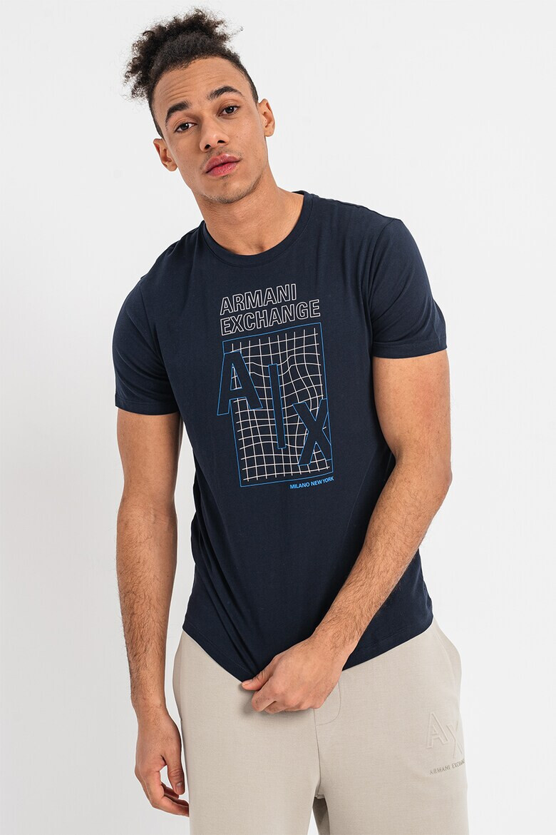 ARMANI EXCHANGE Памучна тениска с лого - Pepit.bg