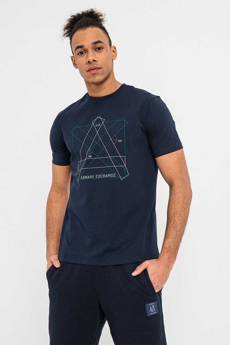 ARMANI EXCHANGE Памучна тениска с лого - Pepit.bg