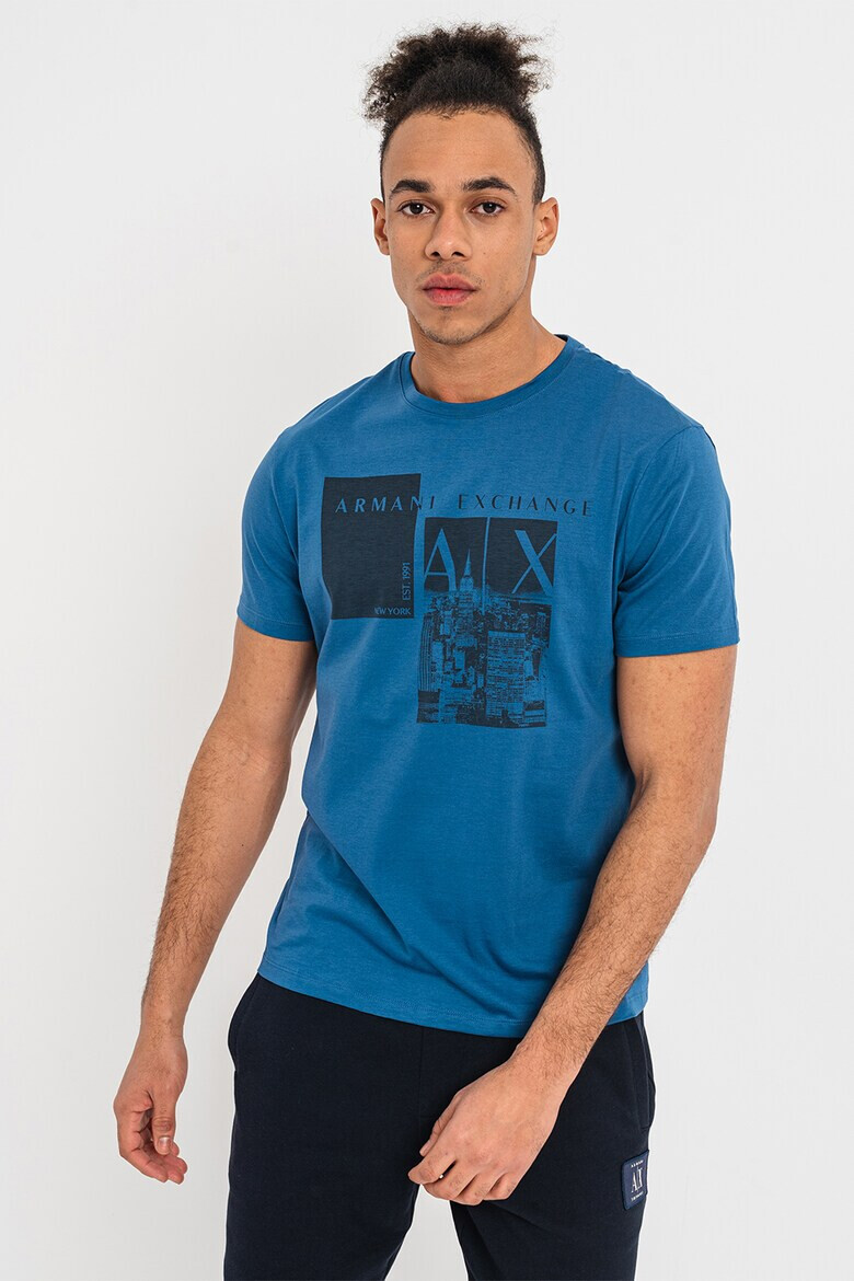 ARMANI EXCHANGE Памучна тениска с лого - Pepit.bg