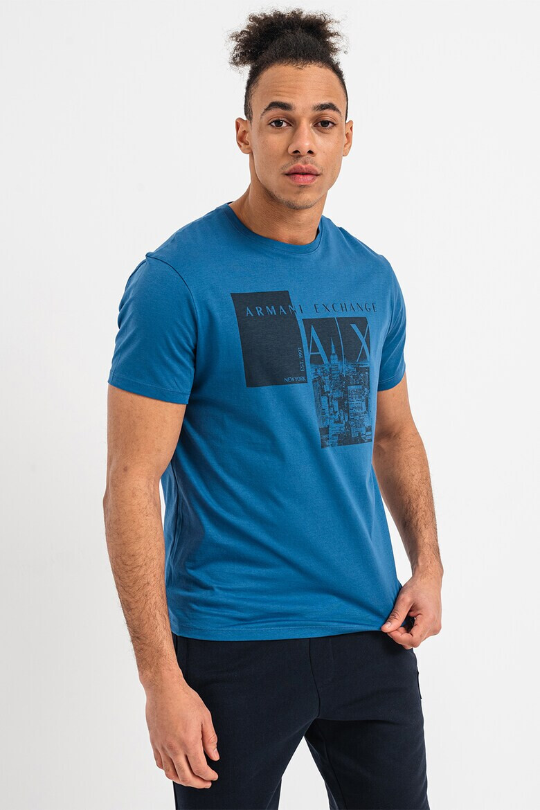 ARMANI EXCHANGE Памучна тениска с лого - Pepit.bg
