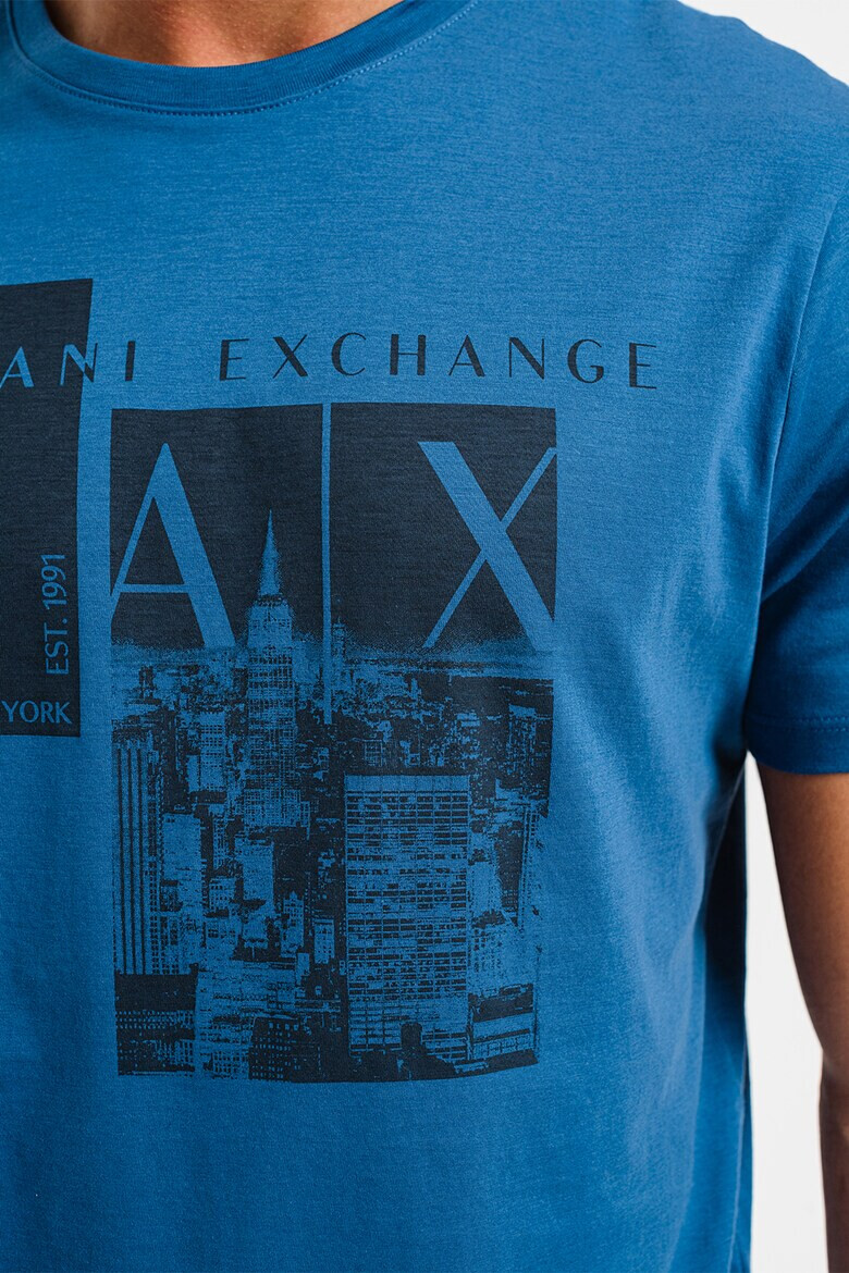 ARMANI EXCHANGE Памучна тениска с лого - Pepit.bg