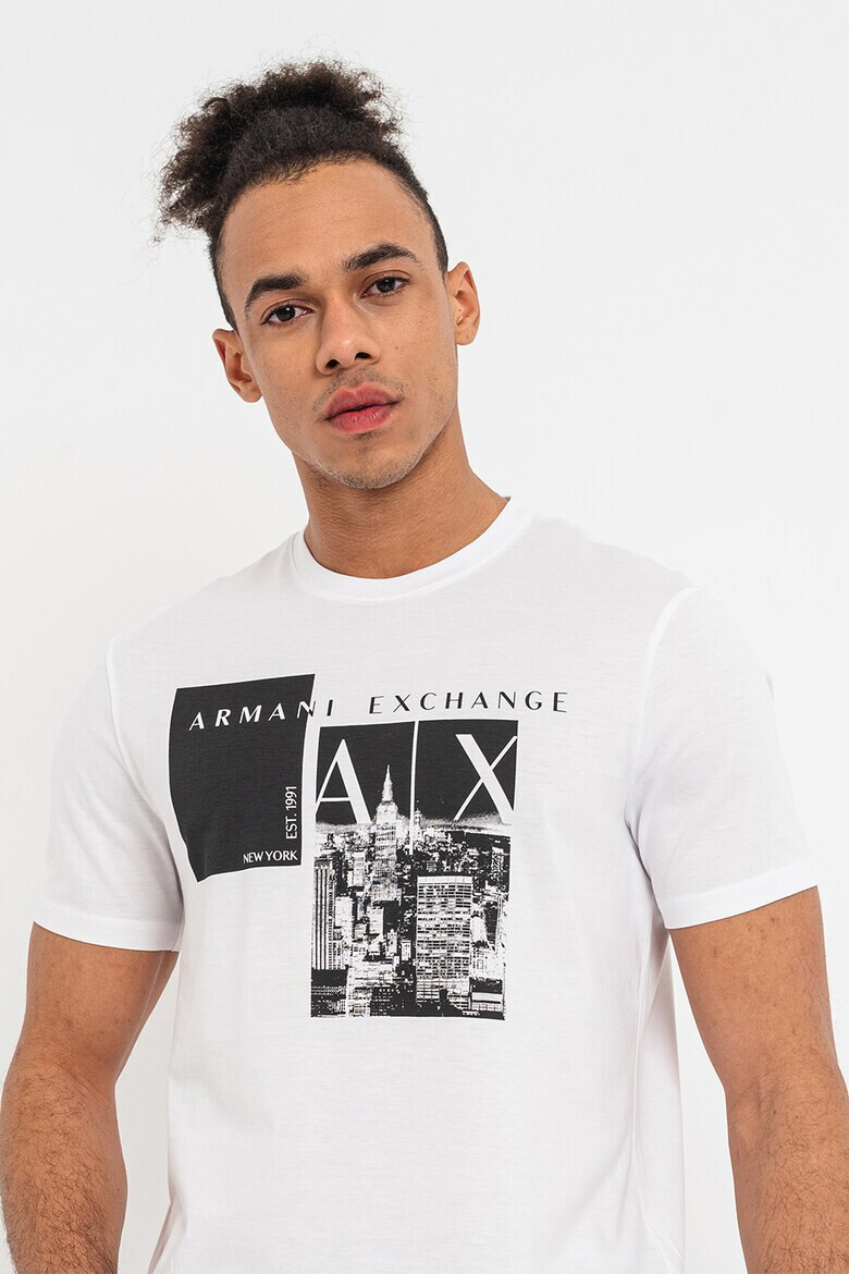 ARMANI EXCHANGE Памучна тениска с лого - Pepit.bg