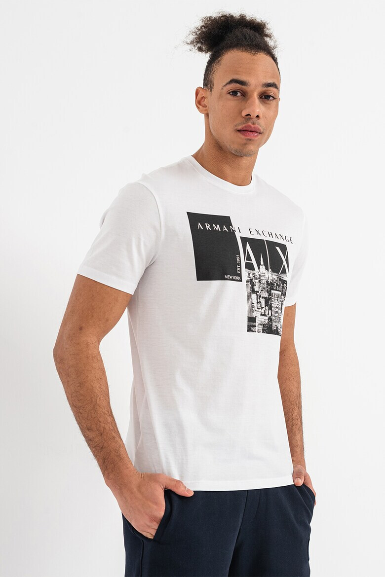 ARMANI EXCHANGE Памучна тениска с лого - Pepit.bg