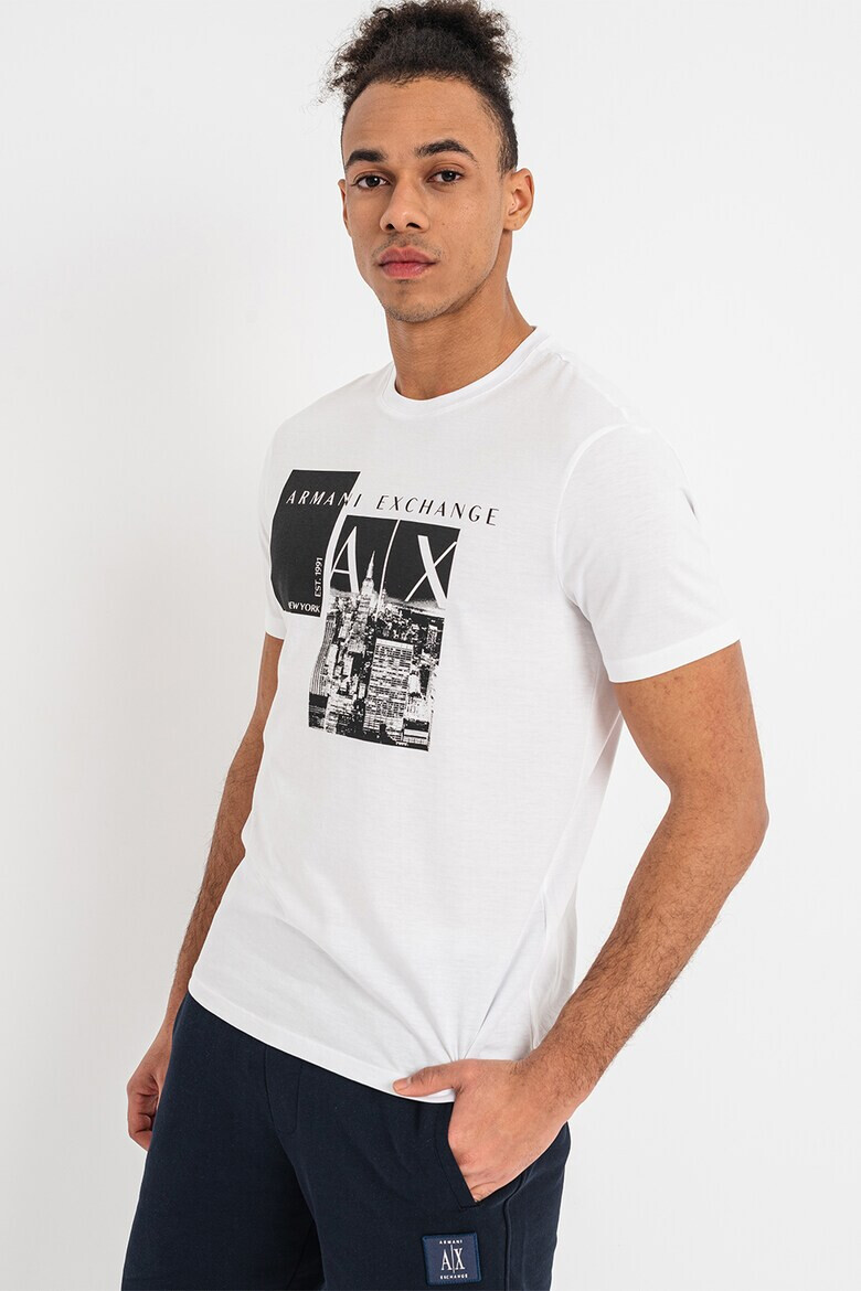 ARMANI EXCHANGE Памучна тениска с лого - Pepit.bg