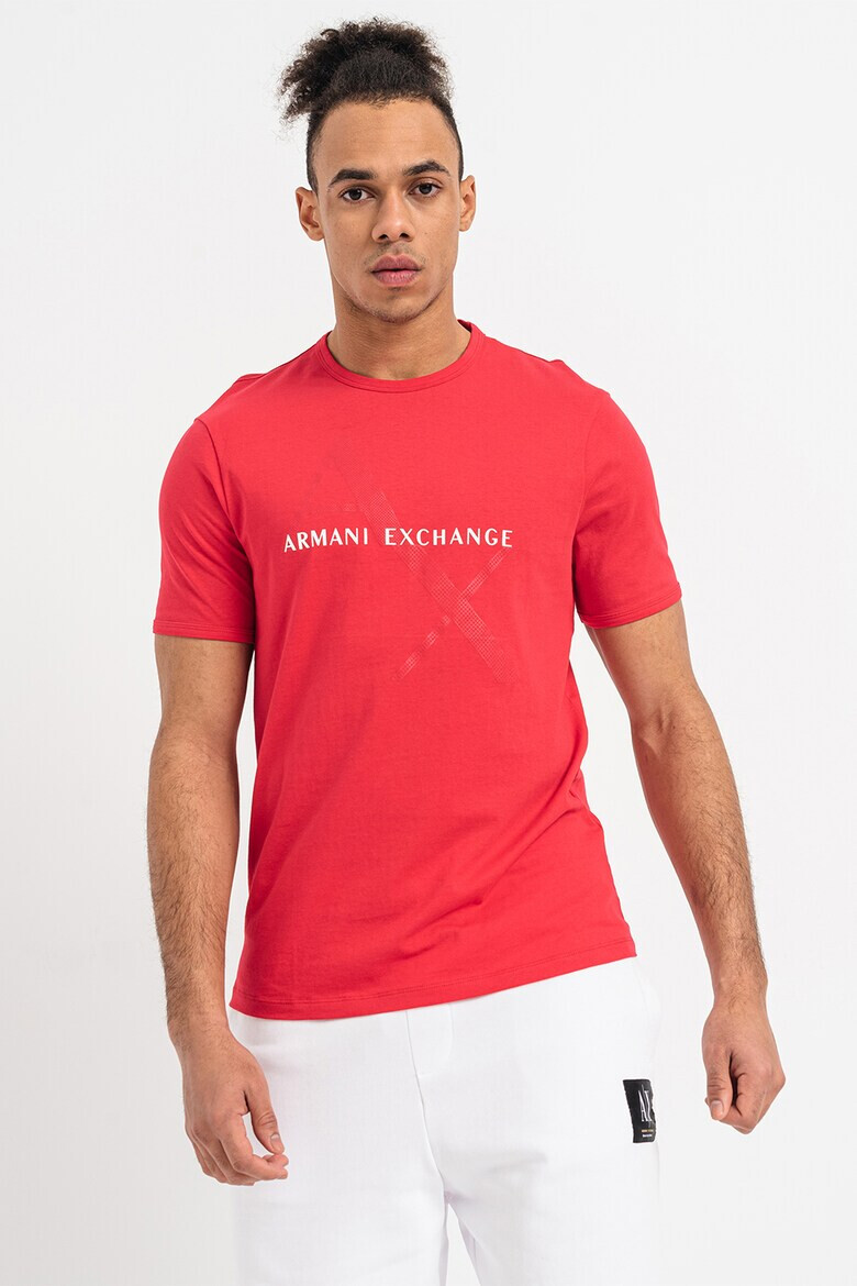 ARMANI EXCHANGE Памучна тениска с лого - Pepit.bg