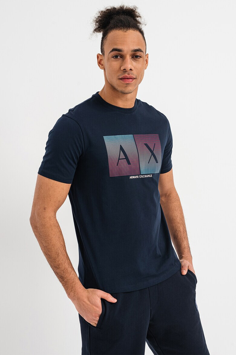 ARMANI EXCHANGE Памучна тениска с лого - Pepit.bg