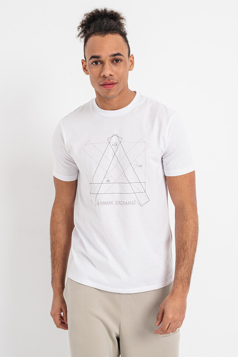 ARMANI EXCHANGE Памучна тениска с лого - Pepit.bg