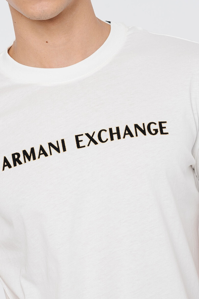 ARMANI EXCHANGE Памучна тениска с овално деколте - Pepit.bg