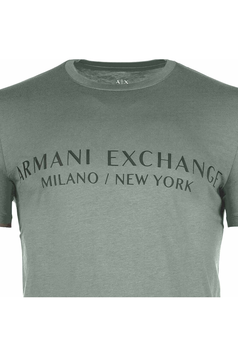 ARMANI EXCHANGE Памучна тениска с овално деколте и лого - Pepit.bg