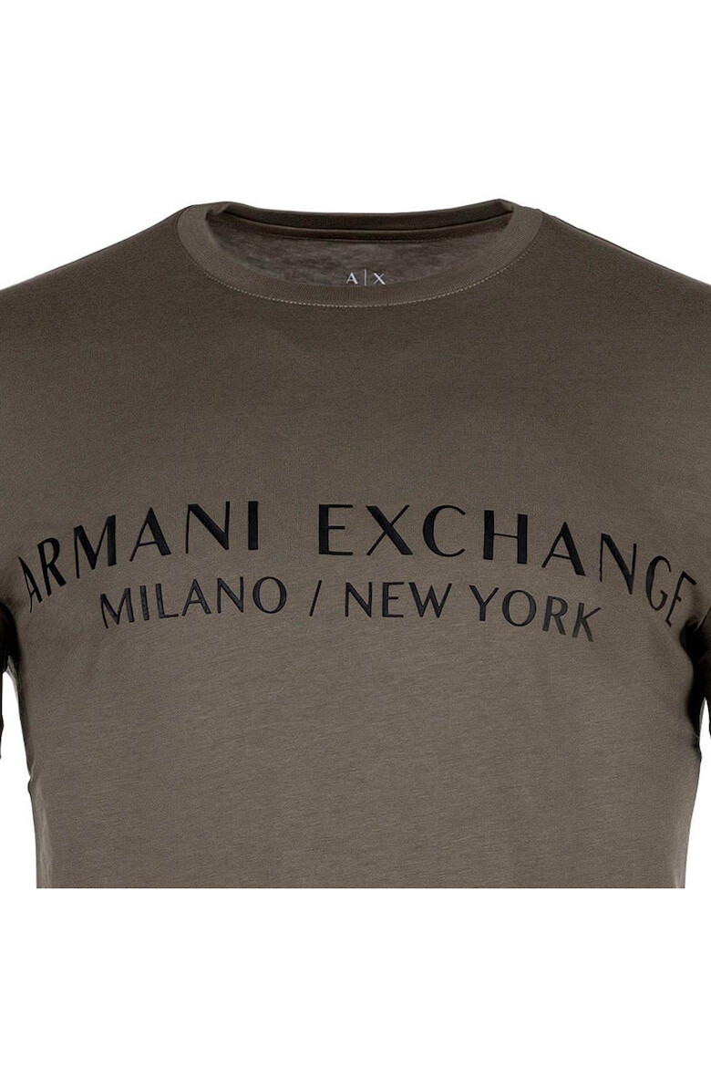 ARMANI EXCHANGE Памучна тениска с овално деколте и лого - Pepit.bg