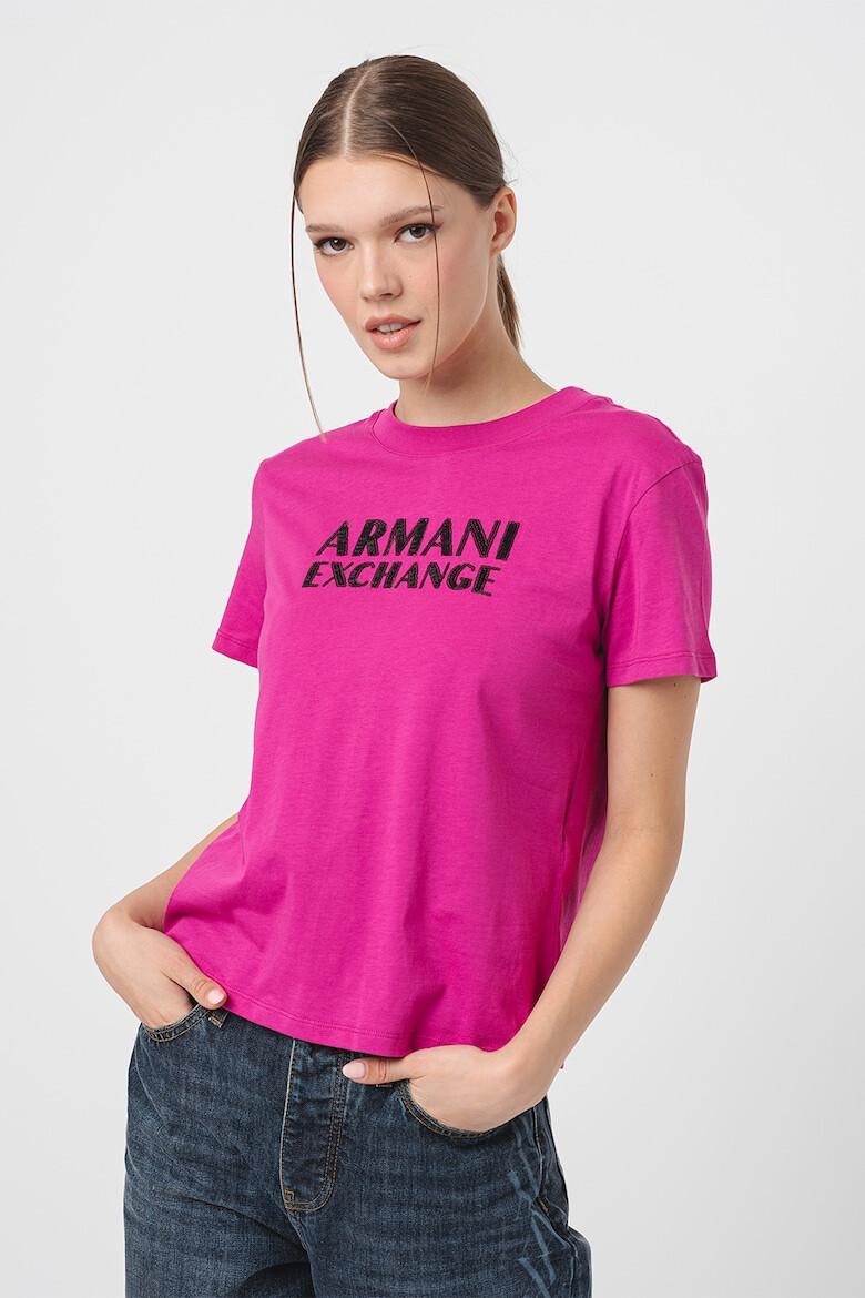 ARMANI EXCHANGE Памучна тениска с пайети - Pepit.bg