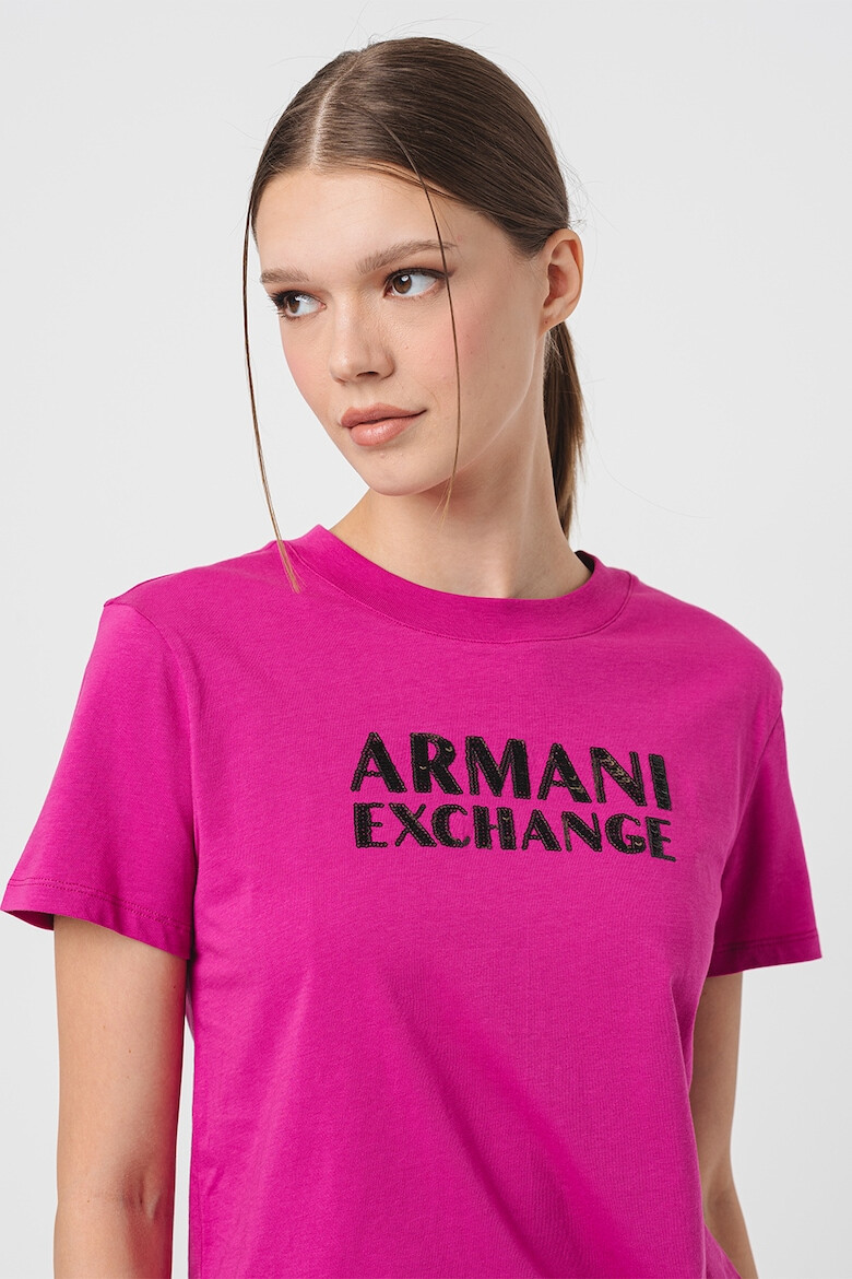 ARMANI EXCHANGE Памучна тениска с пайети - Pepit.bg