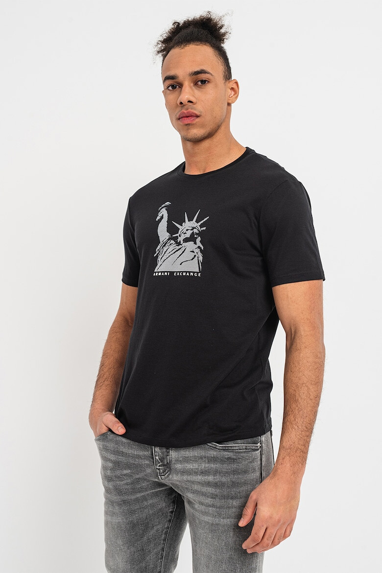 ARMANI EXCHANGE Памучна тениска с шарка - Pepit.bg