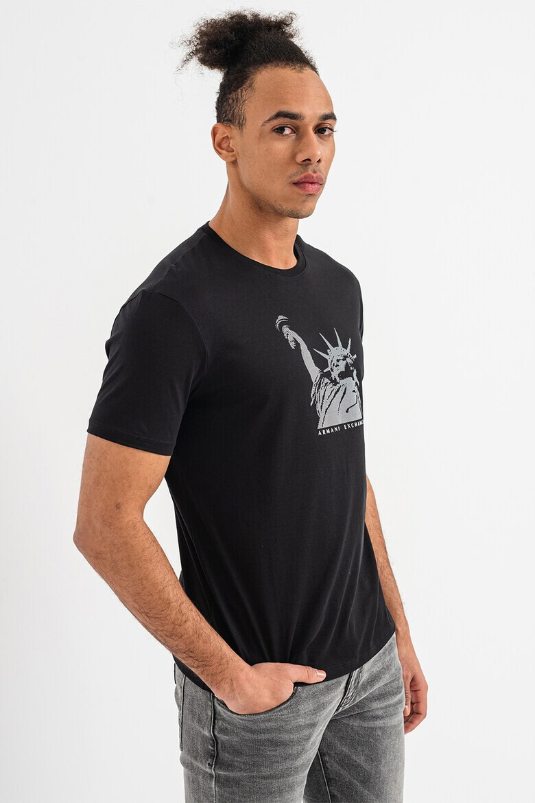 ARMANI EXCHANGE Памучна тениска с шарка - Pepit.bg
