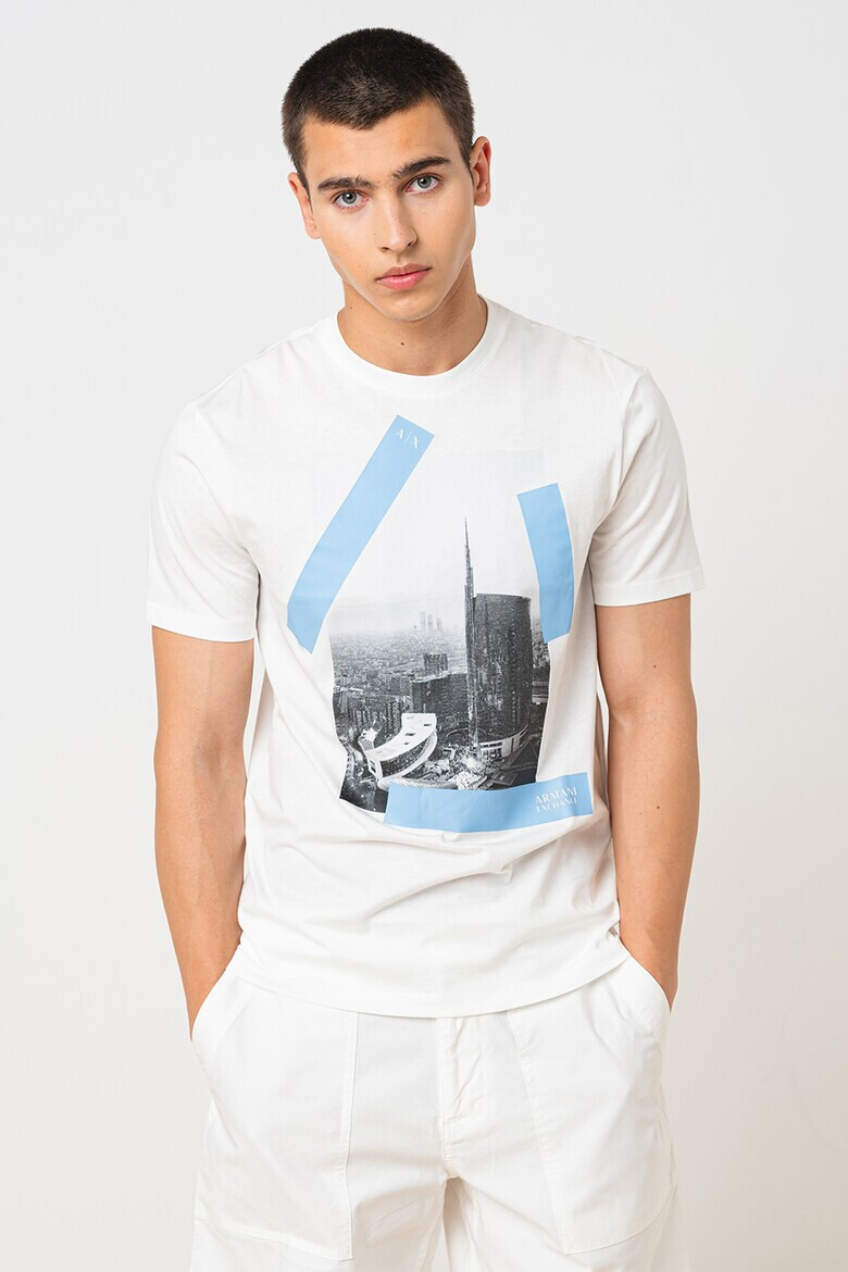 ARMANI EXCHANGE Памучна тениска с шарка - Pepit.bg