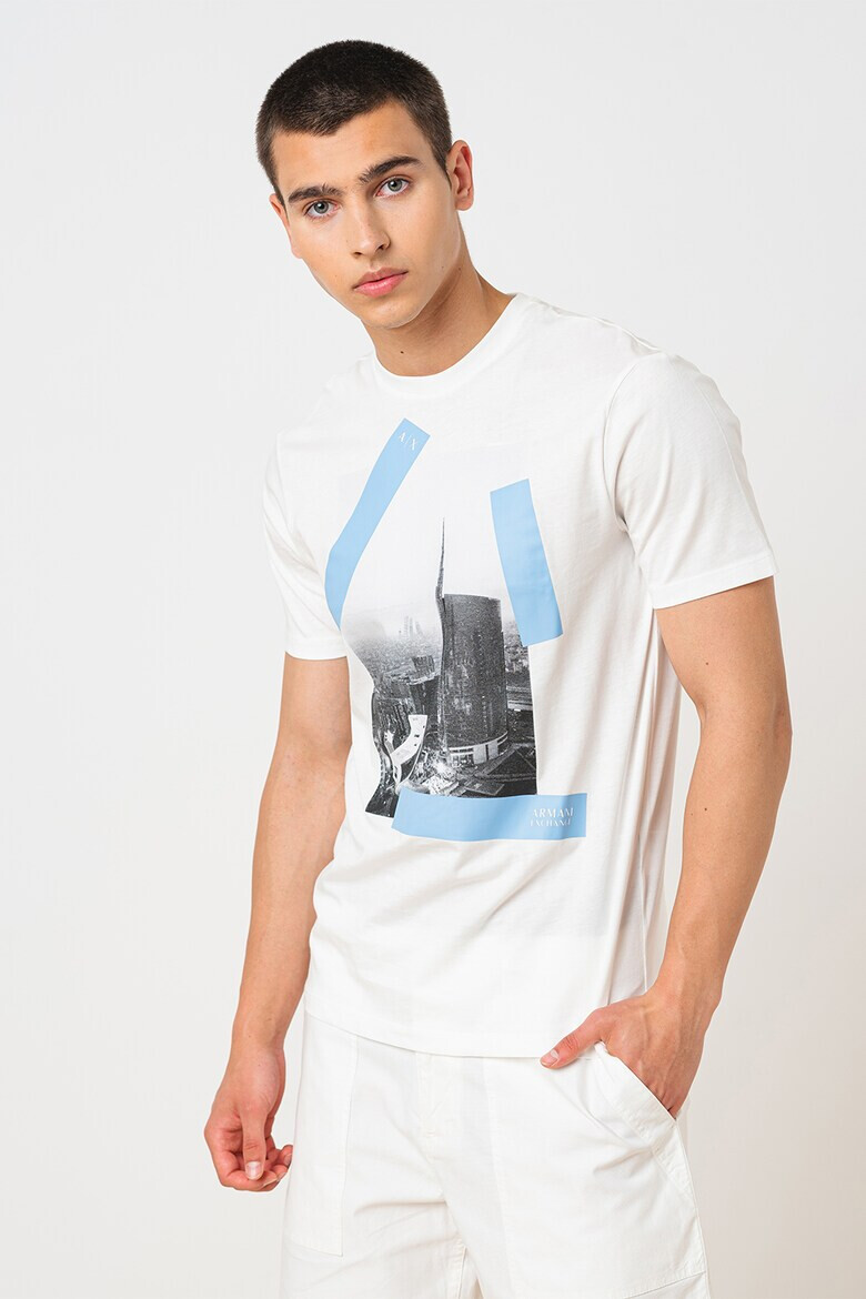 ARMANI EXCHANGE Памучна тениска с шарка - Pepit.bg