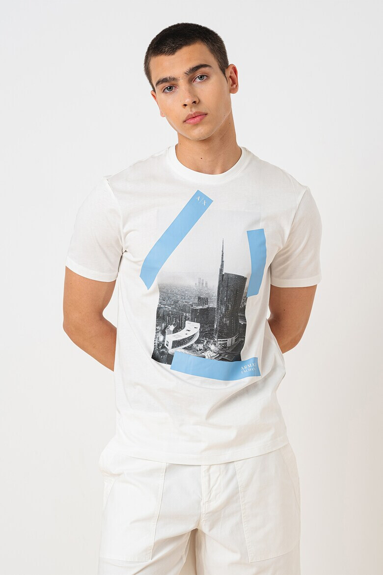 ARMANI EXCHANGE Памучна тениска с шарка - Pepit.bg