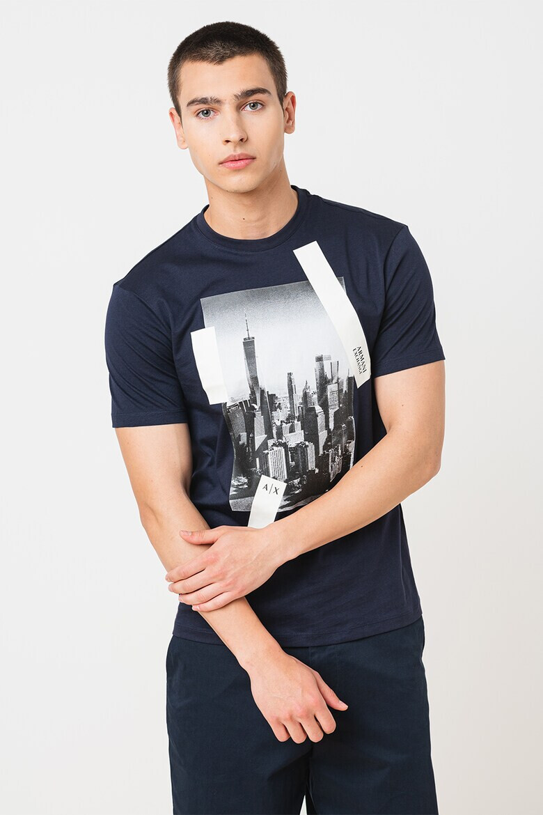 ARMANI EXCHANGE Памучна тениска с шарка - Pepit.bg