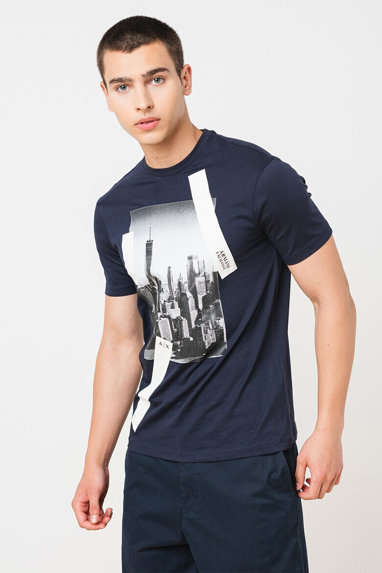 ARMANI EXCHANGE Памучна тениска с шарка - Pepit.bg