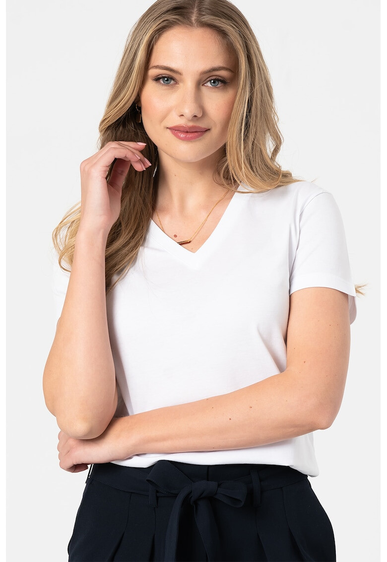 ARMANI EXCHANGE Памучна тениска с шпиц - Pepit.bg