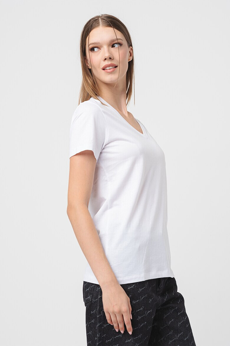 ARMANI EXCHANGE Памучна тениска с шпиц - Pepit.bg