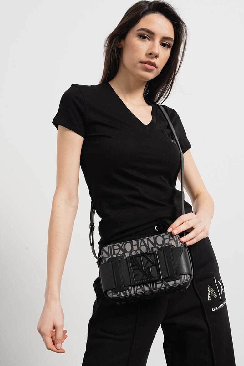 ARMANI EXCHANGE Памучна тениска с шпиц - Pepit.bg