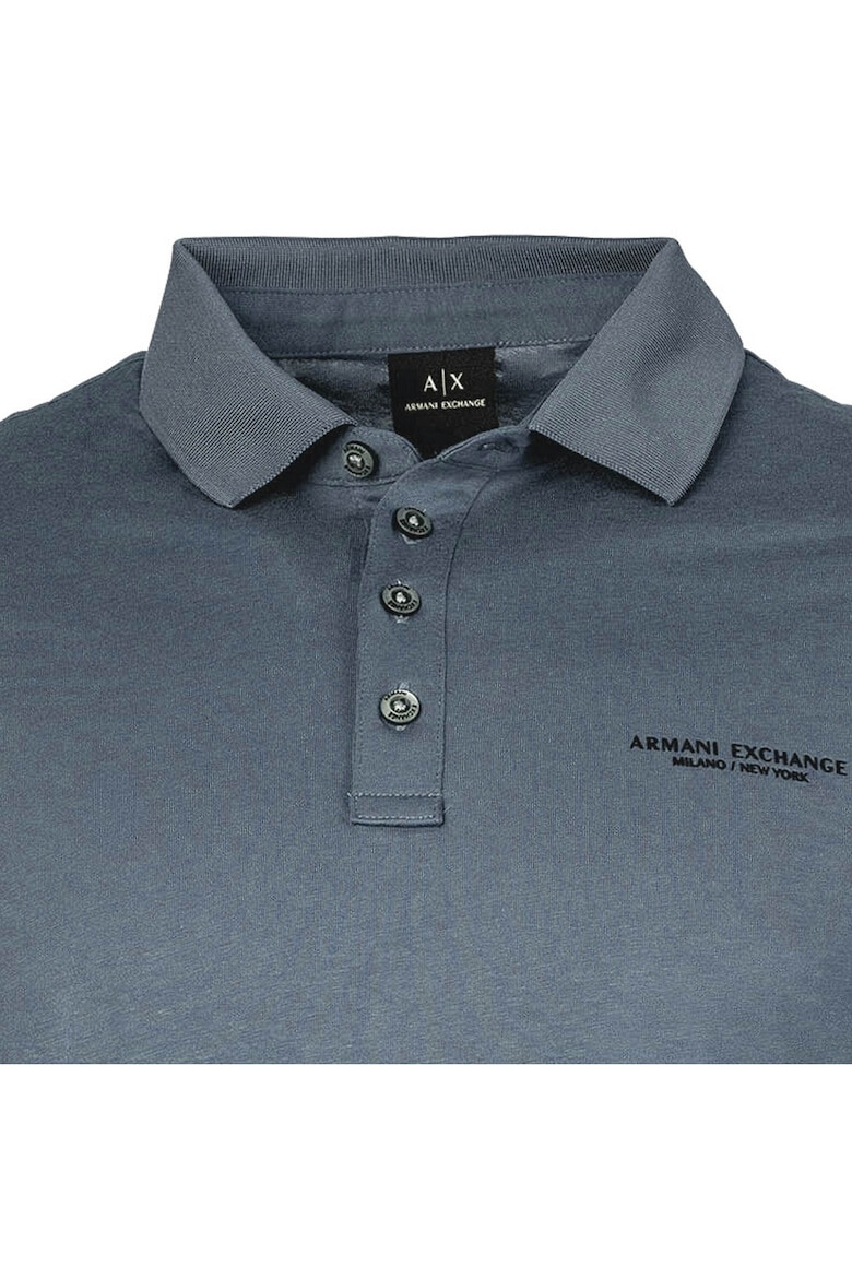 ARMANI EXCHANGE Памучна тениска слим с яка и лого - Pepit.bg