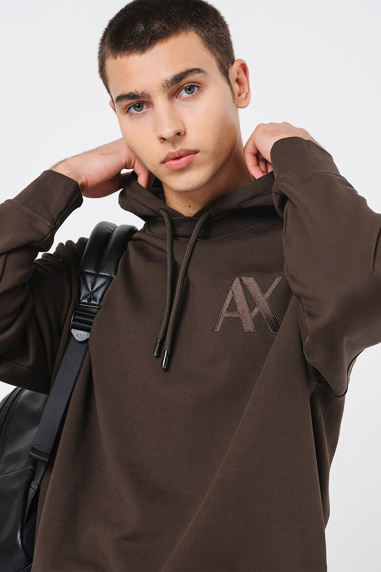 ARMANI EXCHANGE Памучно худи с монограм - Pepit.bg