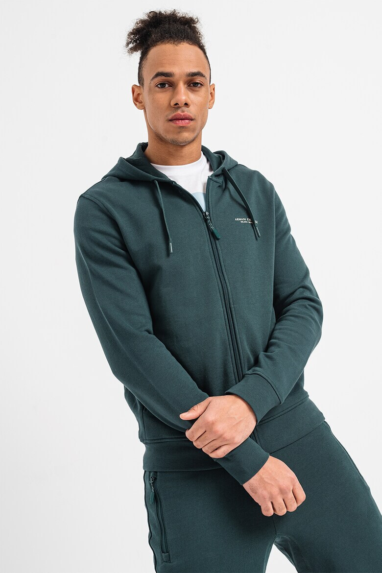 ARMANI EXCHANGE Памучно худи с цип и лого - Pepit.bg