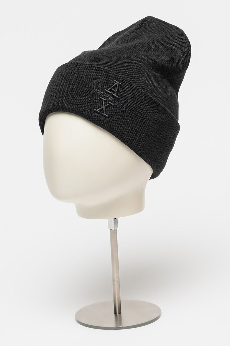 ARMANI EXCHANGE Плетена шапка с бродиран монограм - Pepit.bg