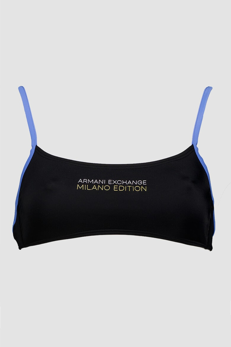 ARMANI EXCHANGE Плувно бюстие с лого - Черен/Син - Pepit.bg