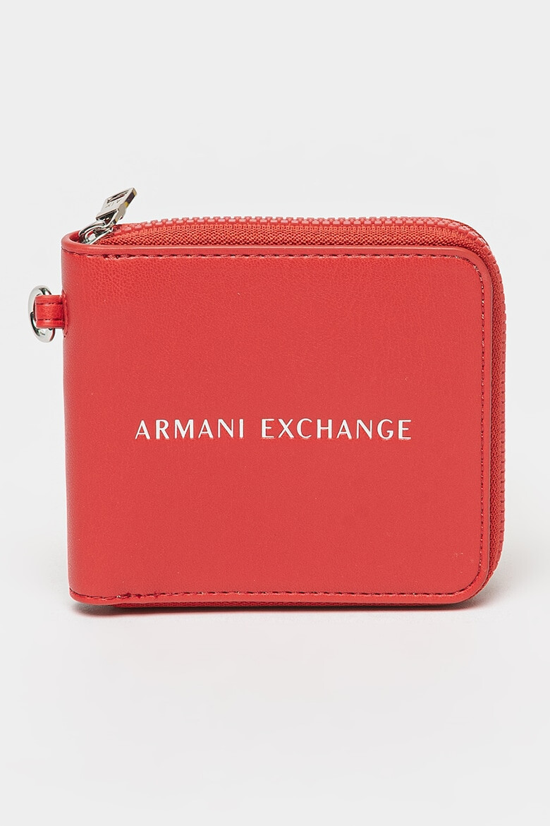 ARMANI EXCHANGE Портфейл от еко кожа с цип и каишка за китката - Pepit.bg