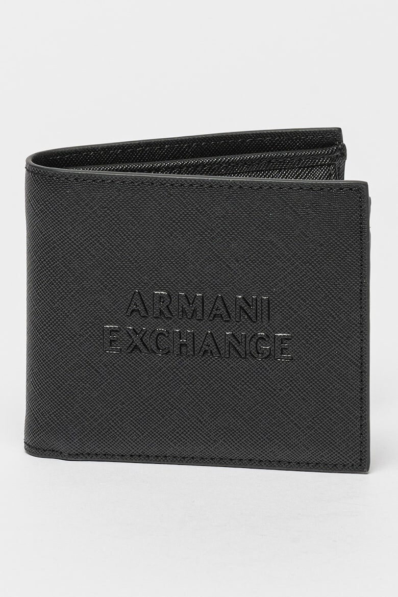 ARMANI EXCHANGE Портфейл с двойно прегъване и ефект Сафиано - Pepit.bg