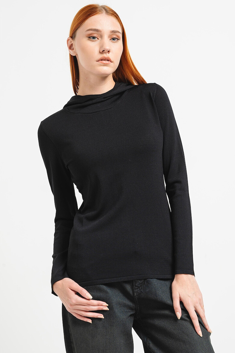 ARMANI EXCHANGE Пуловер с качулка и лого - Черен - Pepit.bg