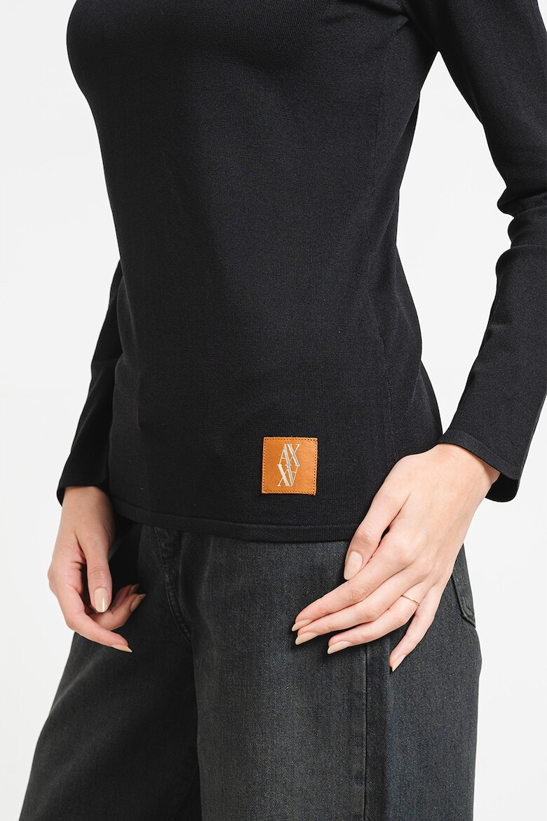 ARMANI EXCHANGE Пуловер с качулка и лого - Черен - Pepit.bg