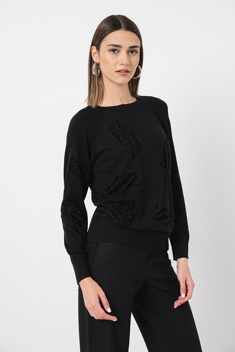 ARMANI EXCHANGE Пуловер с коприна и монограм - Pepit.bg