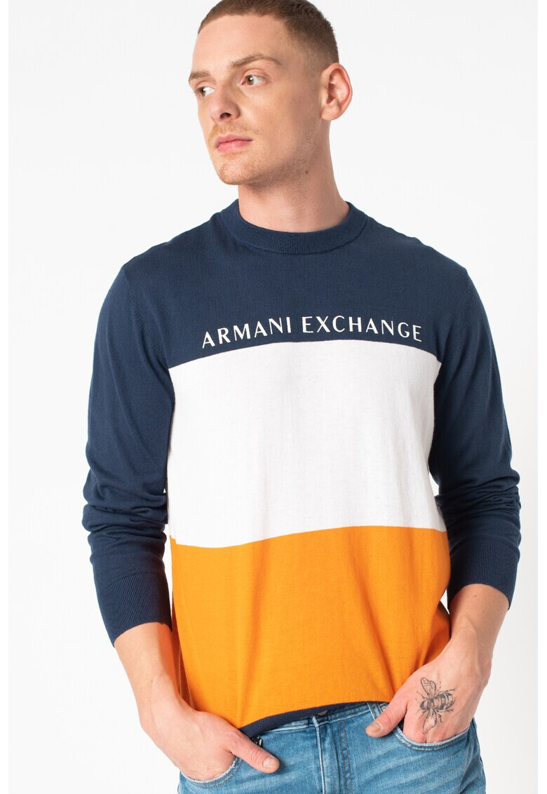 ARMANI EXCHANGE Пуловер с овално деколте и дълги ръкави - Pepit.bg