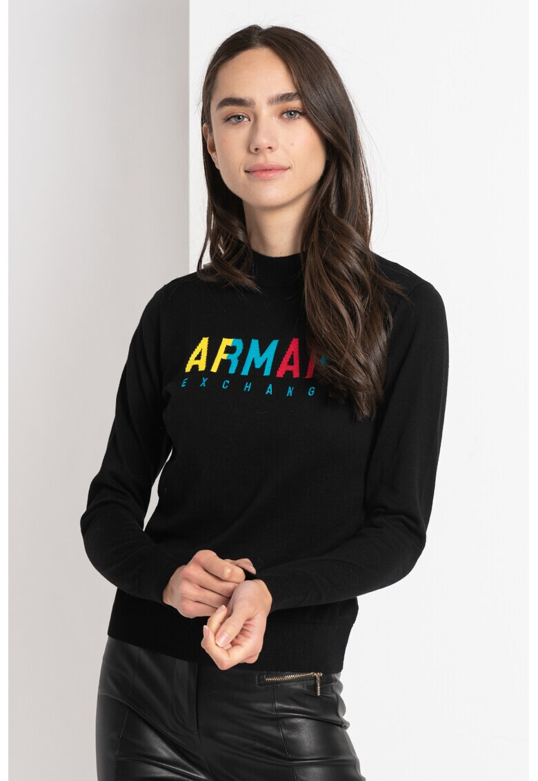 ARMANI EXCHANGE Пуловер с овално деколте и лого - Pepit.bg